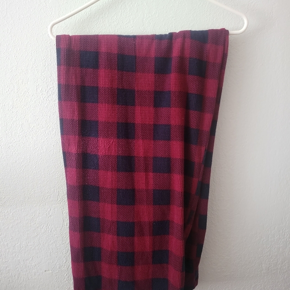 Nautica Pajamas pants shirt red black plaid long sleeve top button closure XXL - Picture 6 of 6
